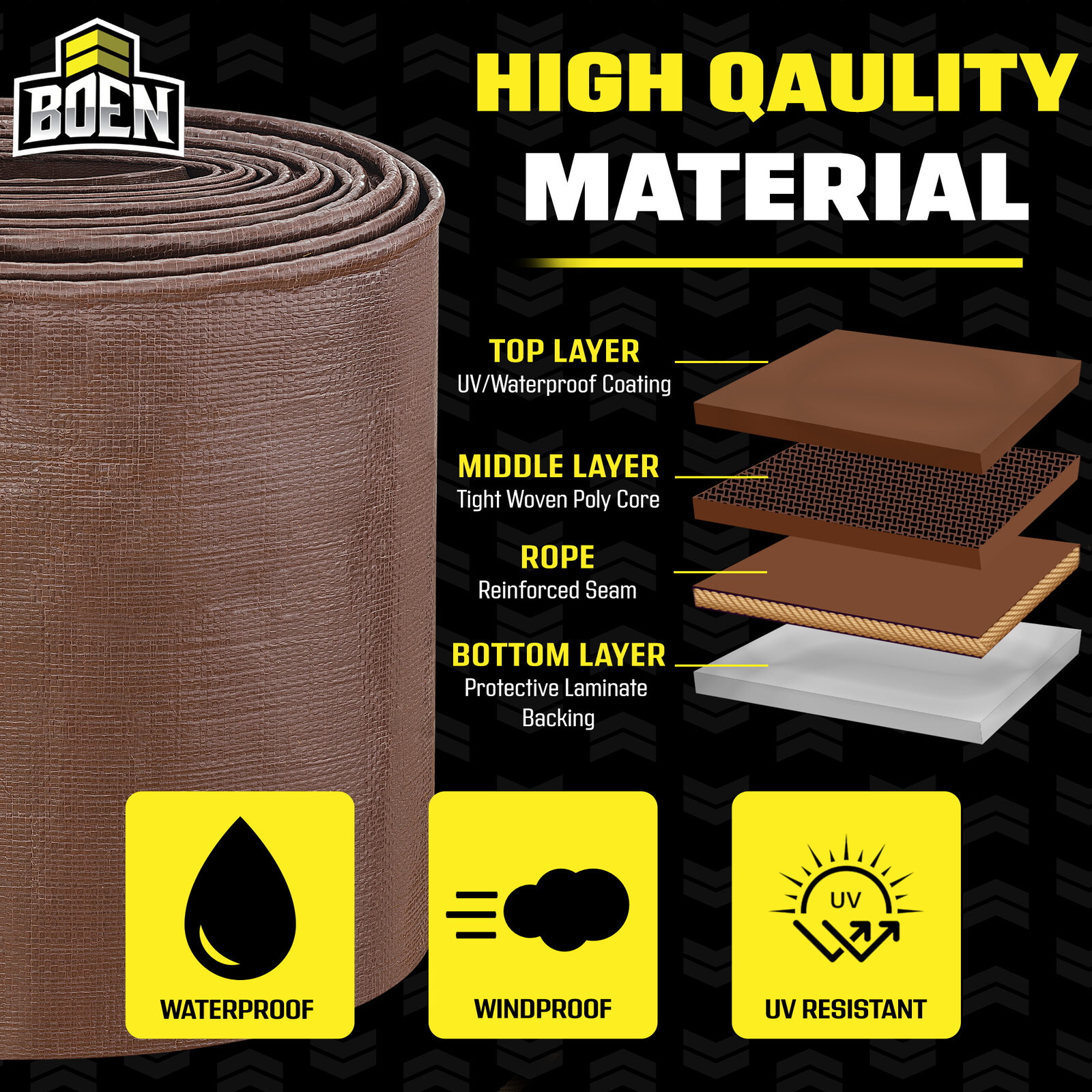 High-Quality Material — Brown 16